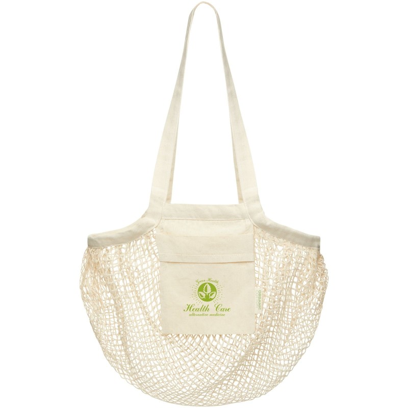 Sac shopping Pune en coton maille filet bio GOTS 100 g/m2 6LCouleur:Naturel