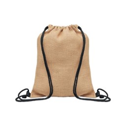 Sac à cordon en juteCouleur:Noir