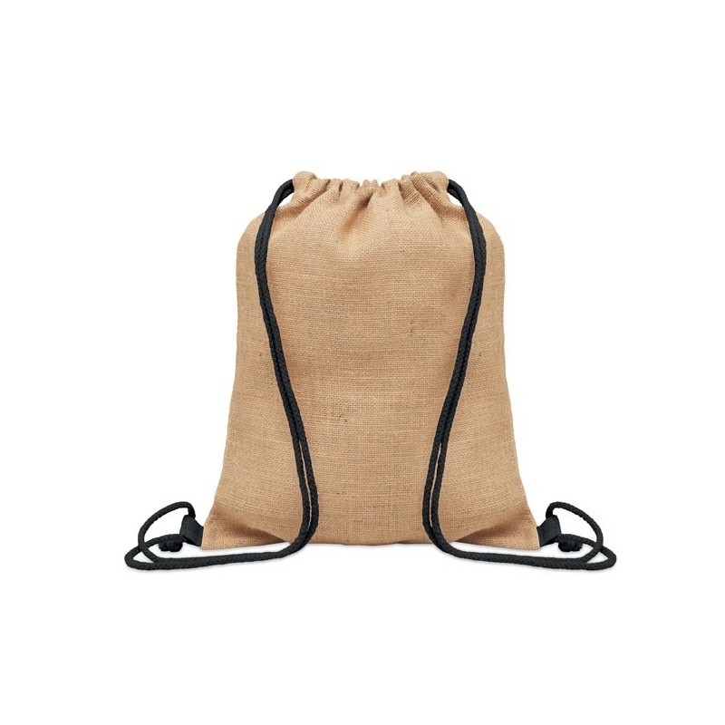 Sac à cordon en juteCouleur:Noir