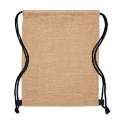 Sac à cordon en juteCouleur:Noir