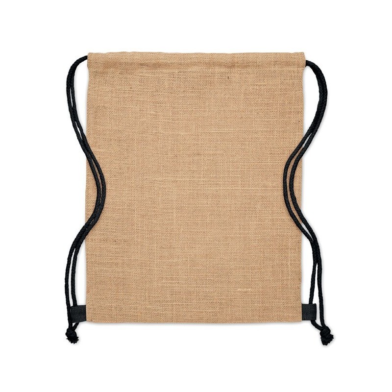 Sac à cordon en juteCouleur:Noir