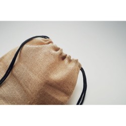 Sac à cordon en juteCouleur:Noir