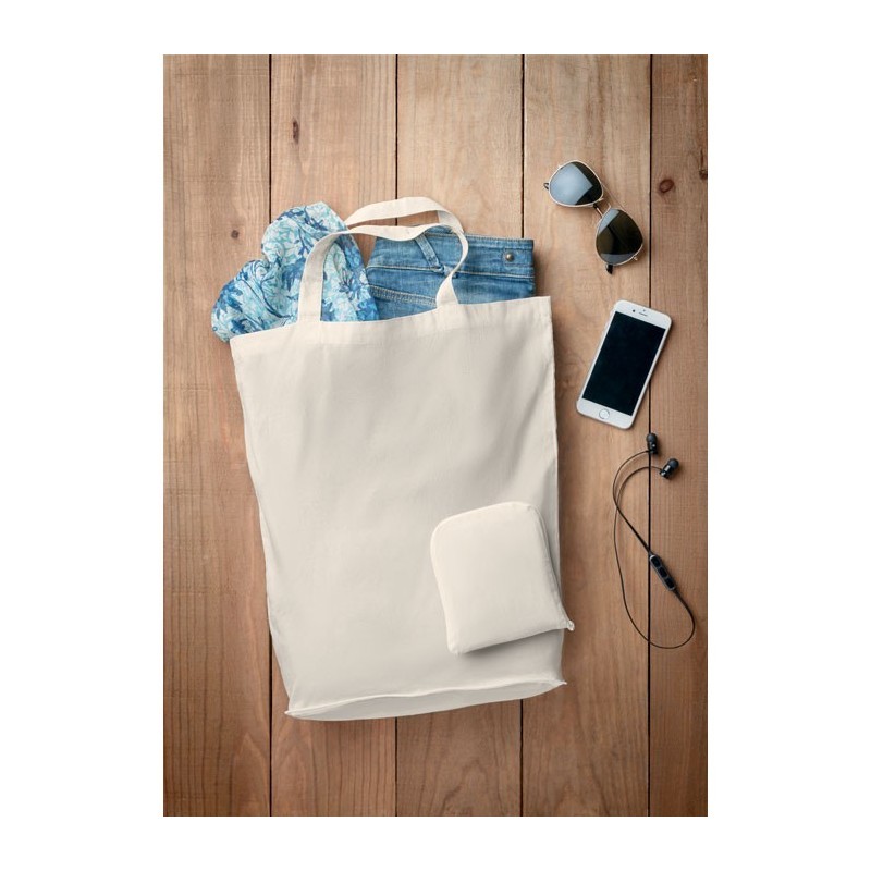 Sac shopping pliable en cotonCouleur:Noir