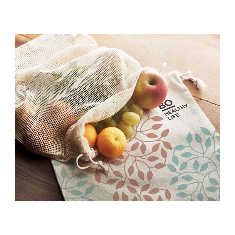 Sac réutilisable filet cotonCouleur:Beige