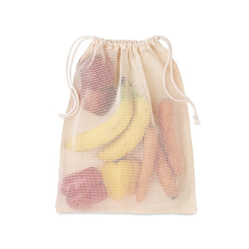 Sac réutilisable filet cotonCouleur:Beige