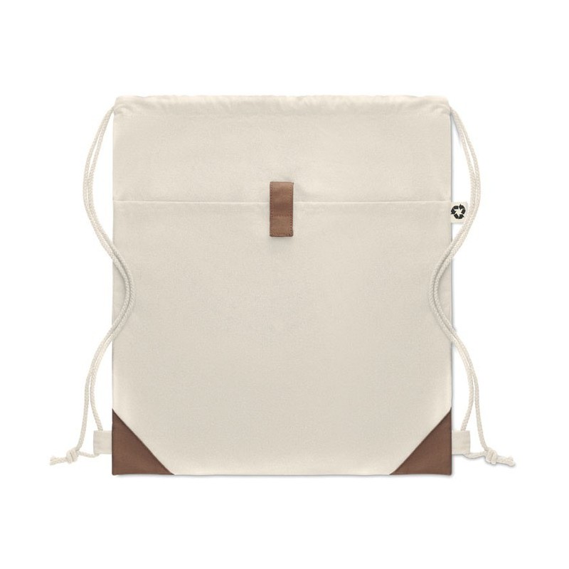 Sac à cordon en coton recycléCouleur:Beige
