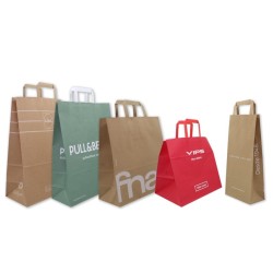 Sac papier Kraft poignées plates