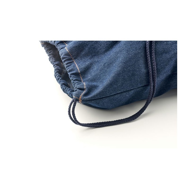 Sac à cordon en denim recycléCouleur:Bleu