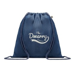 Sac à cordon en denim recycléCouleur:Bleu