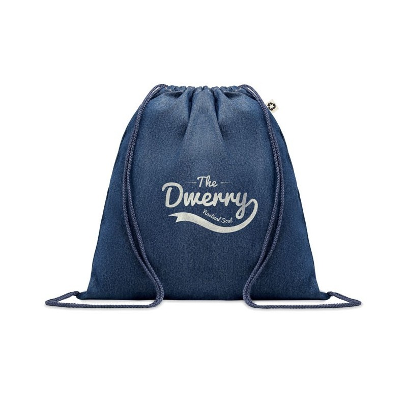 Sac à cordon en denim recycléCouleur:Bleu