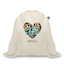 Sac à cordelette en coton bioCouleur:Beige