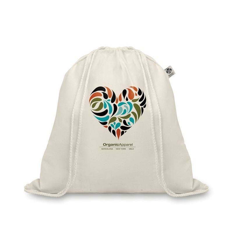 Sac à cordelette en coton bioCouleur:Beige