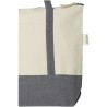 Sac shopping à fermeture éclair 10 L en coton recyclé 320 g/m² Repose Couleur:Naturel et gris