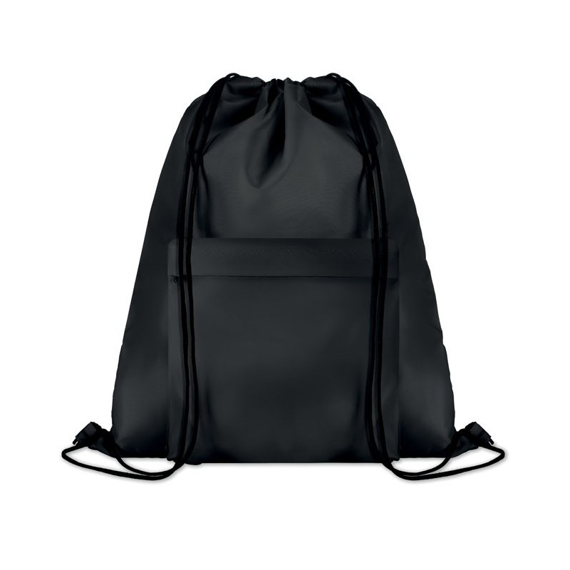 Grand sac cordelette 210D POCKET SHOOPCouleur:Noir