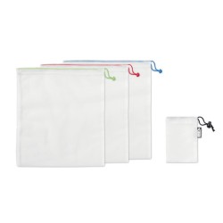 Lot de 3 sacs  en RPET VEGGIE SET RPETCouleur:Blanc