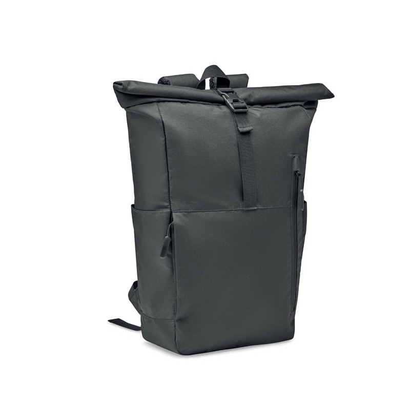 Sac pour ordinateur RPET 300D VALLEY ROLLPACKCouleur:Noir