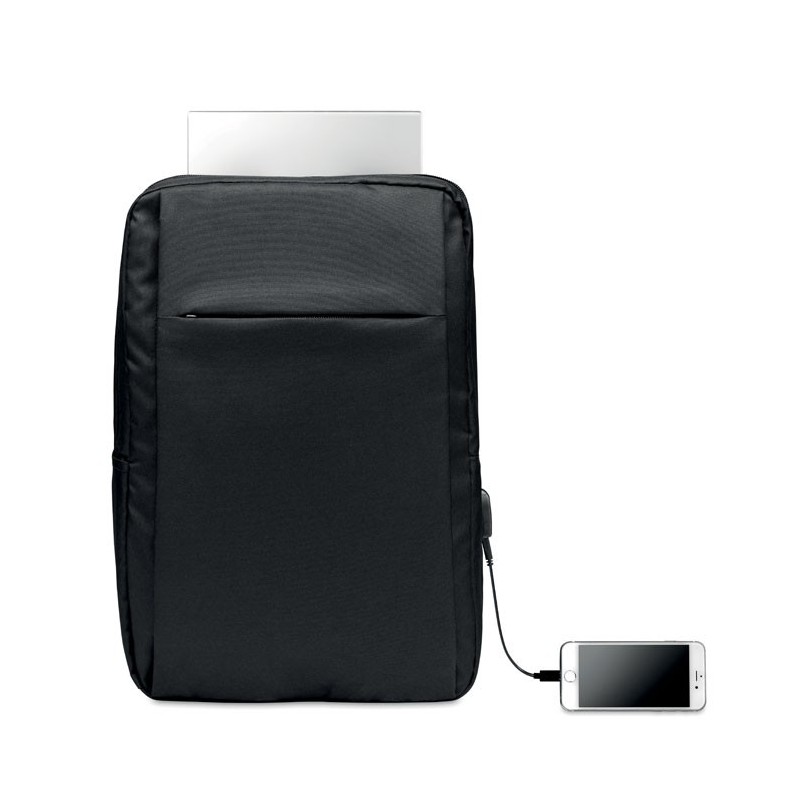 Sac à dos ordinateur 300D RPET SEOULCouleur:Noir