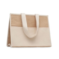 Sac shopping en toile et juteCouleur:Beige