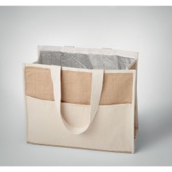 Sac shopping en toile et juteCouleur:Beige