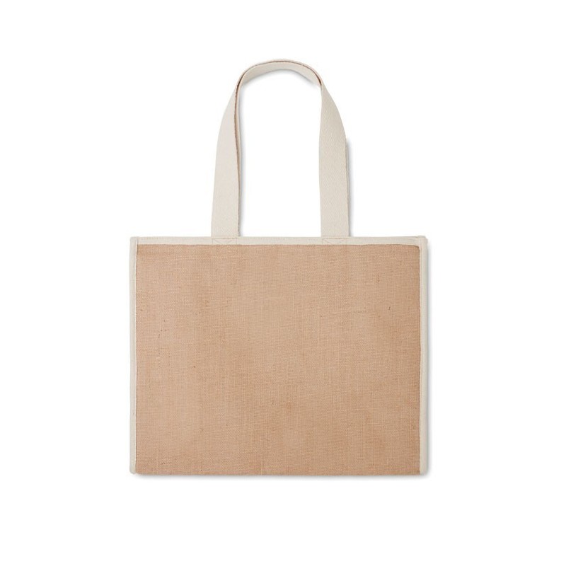 Sac shopping en toile et juteCouleur:Beige