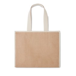 Sac shopping en toile et juteCouleur:Beige