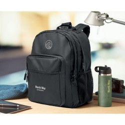 Sac à dos ordinateur RPET 300D VALLEY BACKPACKCouleur:Noir