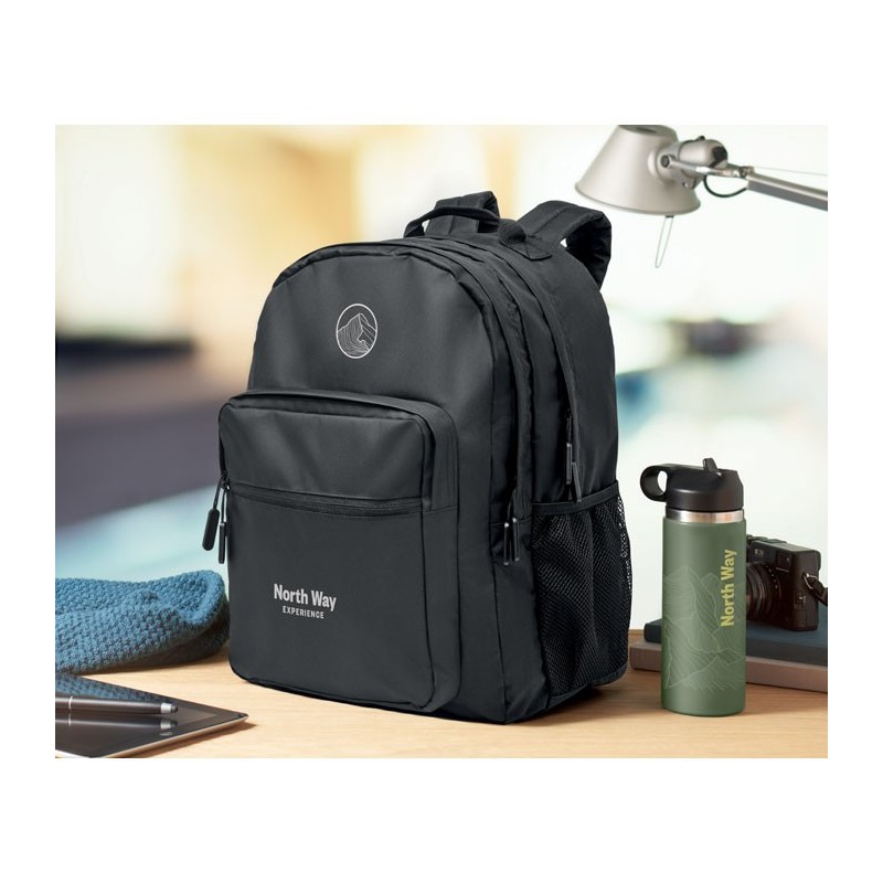 Sac à dos ordinateur RPET 300D VALLEY BACKPACKCouleur:Noir