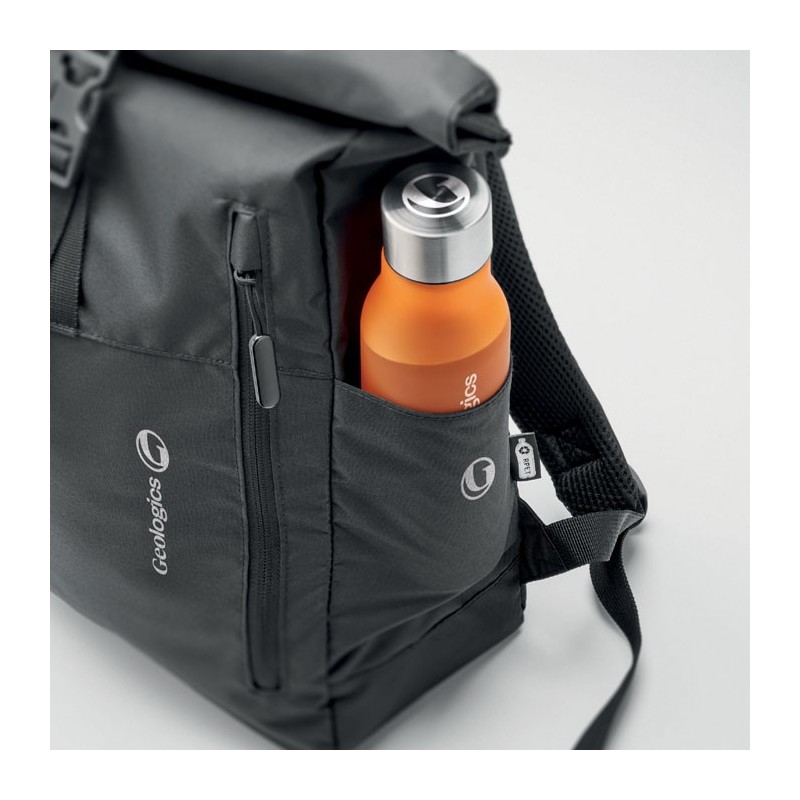 Sac pour ordinateur RPET 300D VALLEY ROLLPACKCouleur:Noir