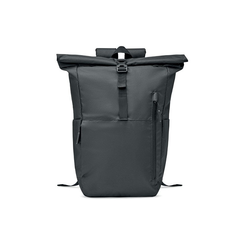 Sac pour ordinateur RPET 300D VALLEY ROLLPACKCouleur:Noir