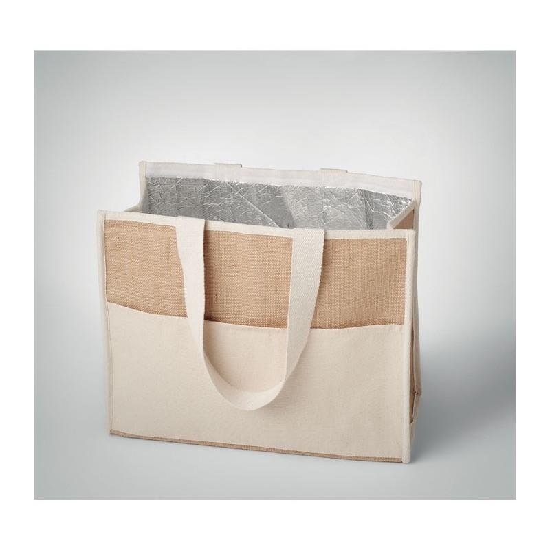 Sac shopping en toile et juteCouleur:Beige