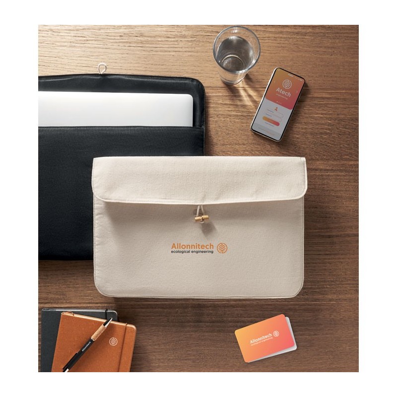 Pochette 15 pouces en coton COTINCouleur:Beige
