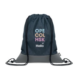 Sac à cordon en PU RPET 2 tons LIBAG Couleur:bleu marine