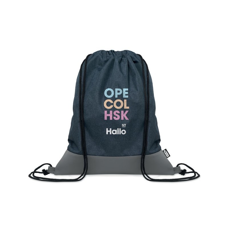 Sac à cordon en PU RPET 2 tons LIBAG Couleur:bleu marine