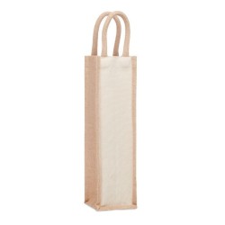 Sac en jute pour une bouteilleCouleur:Beige