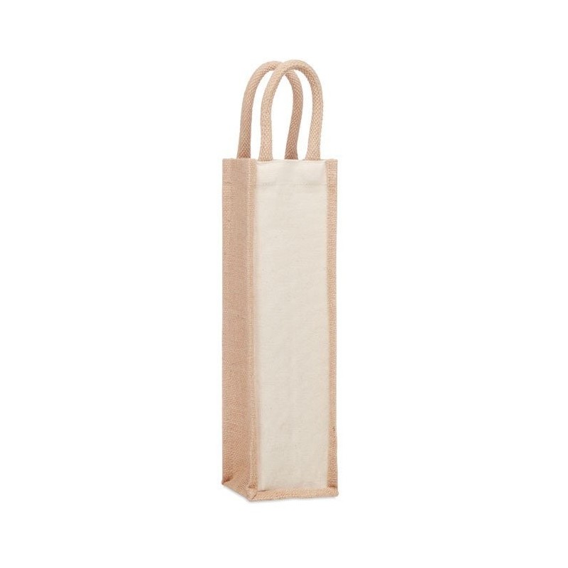 Sac en jute pour une bouteilleCouleur:Beige