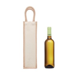 Sac en jute pour une bouteilleCouleur:Beige