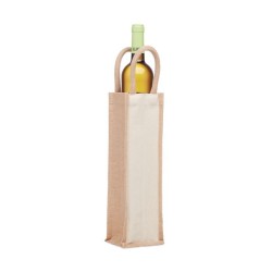 Sac en jute pour une bouteilleCouleur:Beige