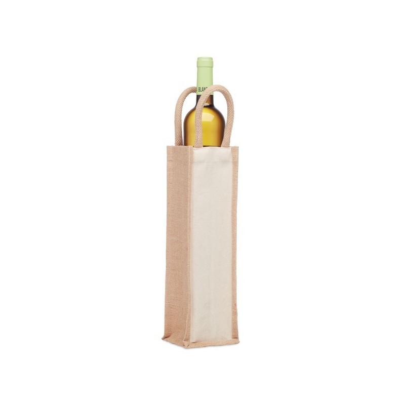 Sac en jute pour une bouteilleCouleur:Beige