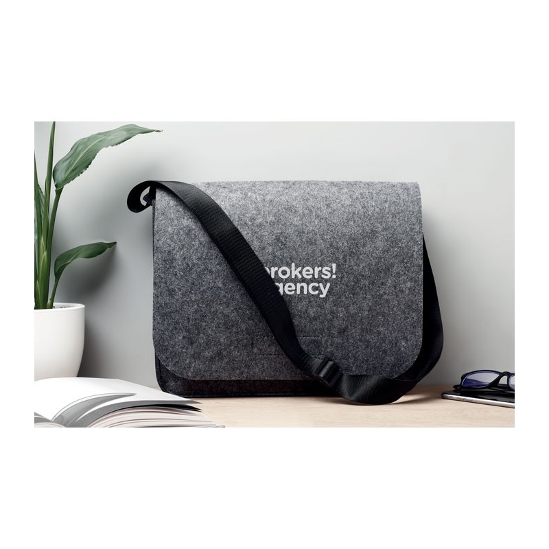Sac messager en feutre RPET BAGLOCouleur:Gris