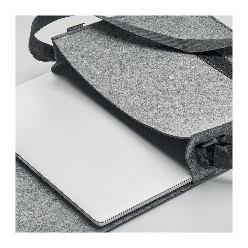 Sac messager en feutre RPET BAGLOCouleur:Gris