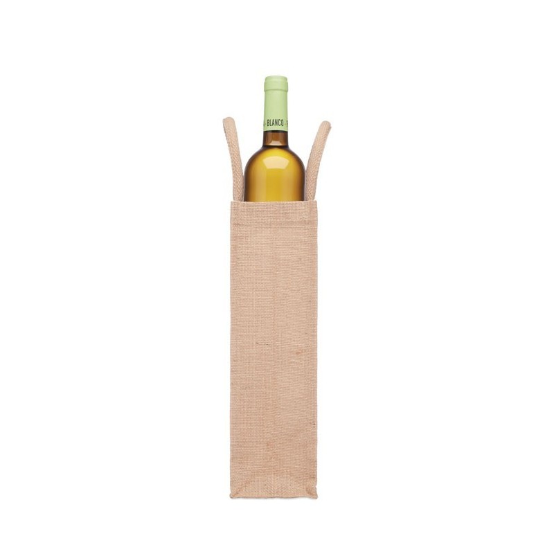 Sac en jute pour une bouteilleCouleur:Beige