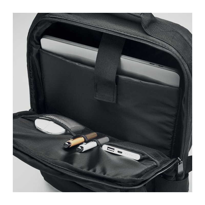 Sac à dos ordinateur 300D RPET SINGAPORECouleur:Noir