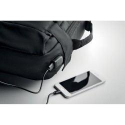 Sac à dos ordinateur 300D RPET SINGAPORECouleur:Noir