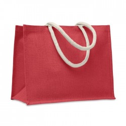 Sac shopping en jute Couleur:Red