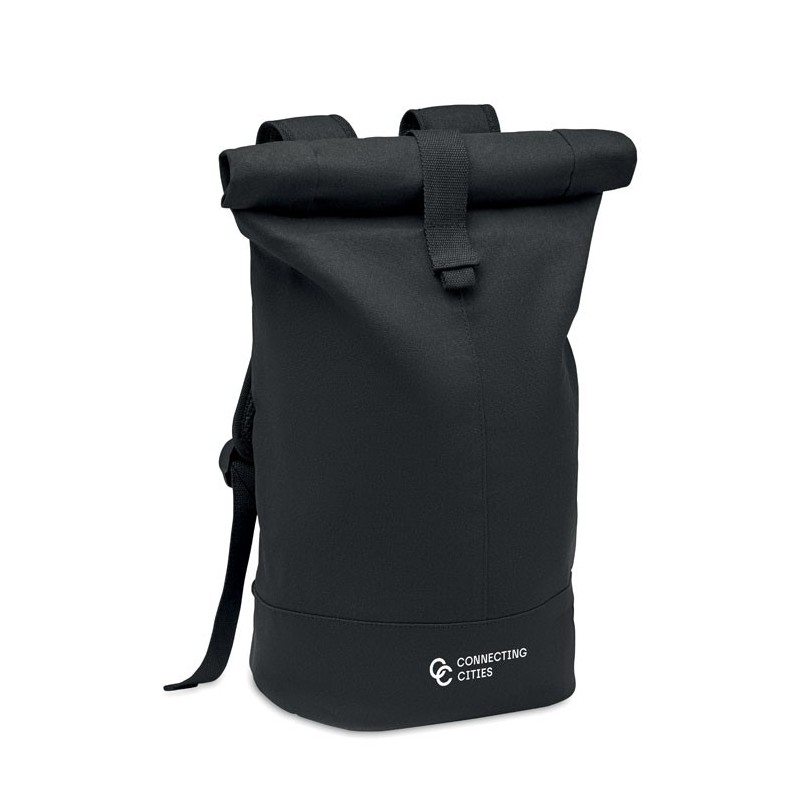 Sac à dos en toile lavée ZURICH ROLLCouleur:Noir