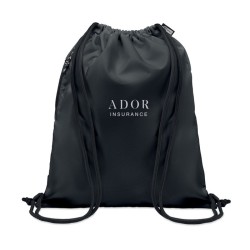 Grand sac à cordon 300D RPET NIGHT Couleur:Noir