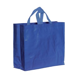 Tote bag en PP recyclé laminé 120g/m2, anses courtes et soufflet Couleur:Royal