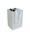 Shopper porte-bouteilles (4) en PP laminé 120g/m2, anses courtes en ruban Couleur:Blanc