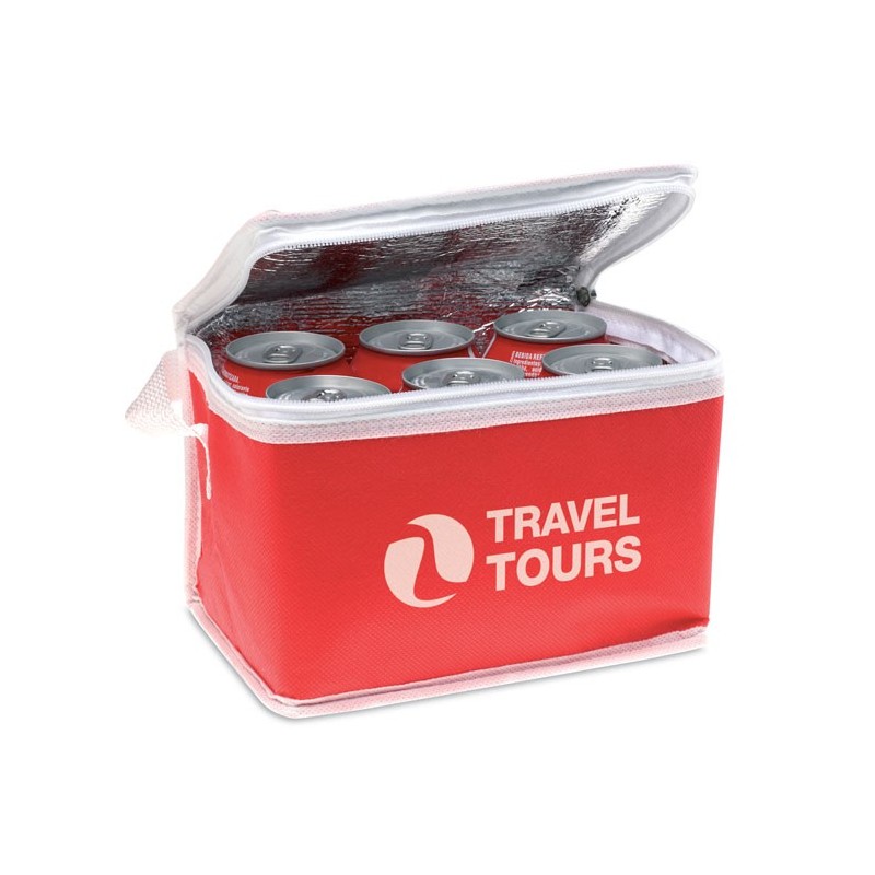 Sac iso  pour 6 cannettes PROMOCOOL Couleur:Rouge