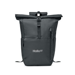 Sac pour ordinateur RPET 300D VALLEY ROLLPACKCouleur:Noir